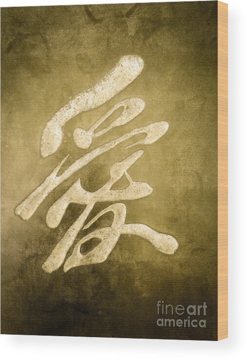 Chinese Wood Print featuring the photograph Chinese Love In Stone by Henrik Lehnerer