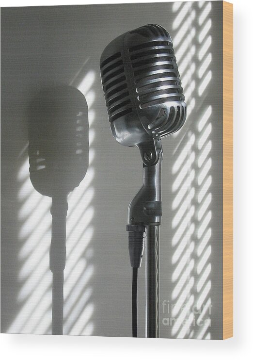 Elvis Wood Print featuring the photograph Classic Shure Model 55 Microphone by Ron Long