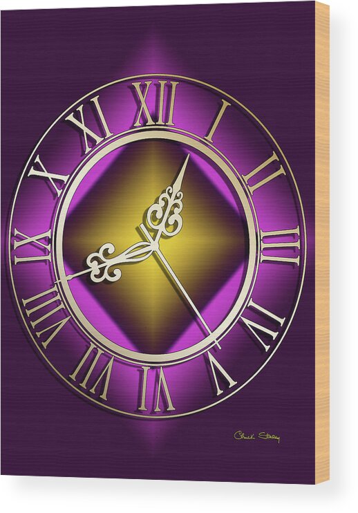 Clockwork Purple Wood Print featuring the digital art Clockwork Purple by Chuck Staley