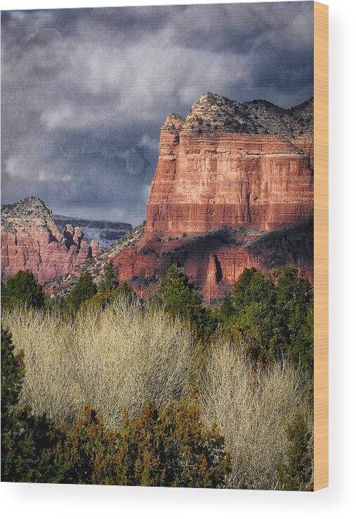 Sedona Wood Print featuring the photograph Clouds Over Sedona by Ches Black