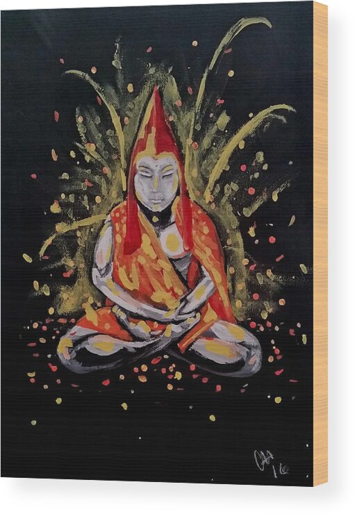 Buddha Wood Print featuring the painting Color by Carole Hutchison
