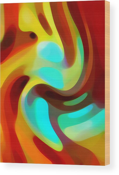 Abstract Wood Print featuring the painting Color Rhythm by Amy Vangsgard