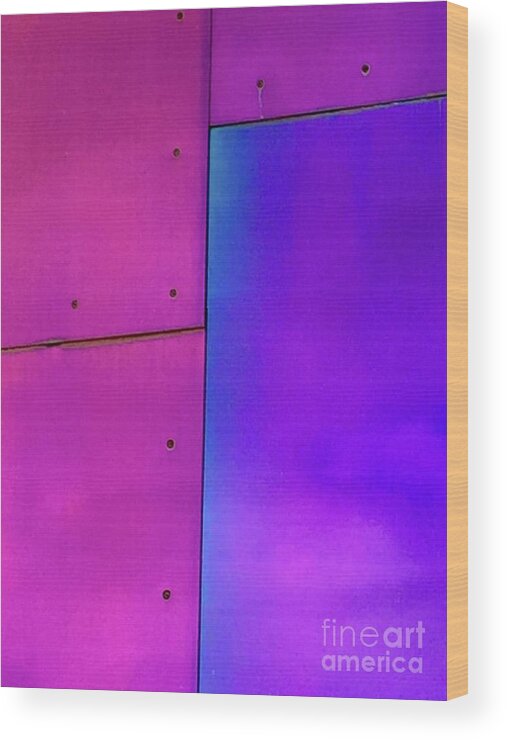 Vibrant Color Reflected Light Frank Gehry Seattle Rock N Roll Museum Wood Print featuring the photograph Color Series 1-11 by J Doyne Miller