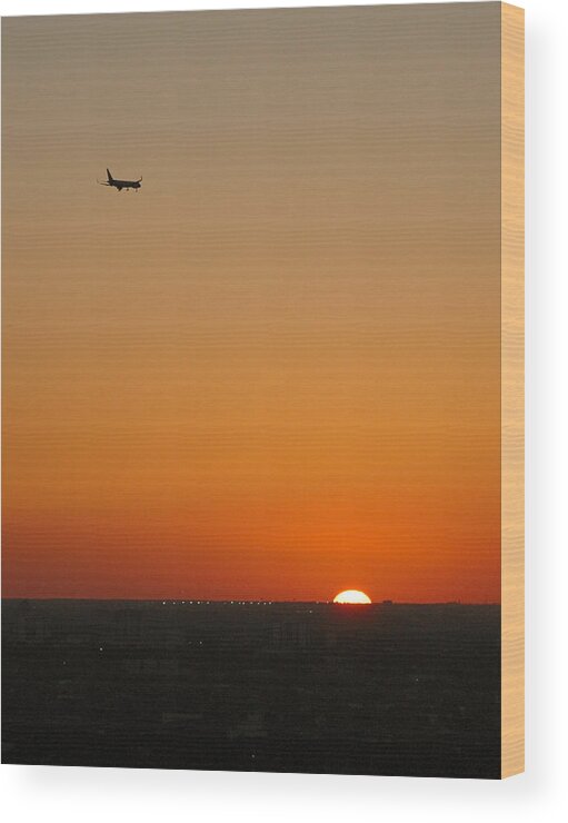 Plane Wood Print featuring the photograph Comin' Home - Miami by Frank Mari