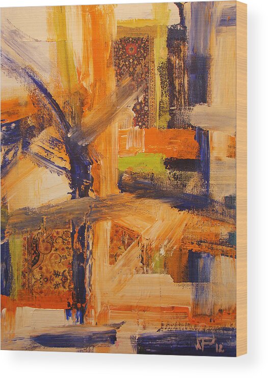 Abstract Painting Wood Print featuring the painting COMPOSITION ORIENTALE No 5 by Walter Fahmy
