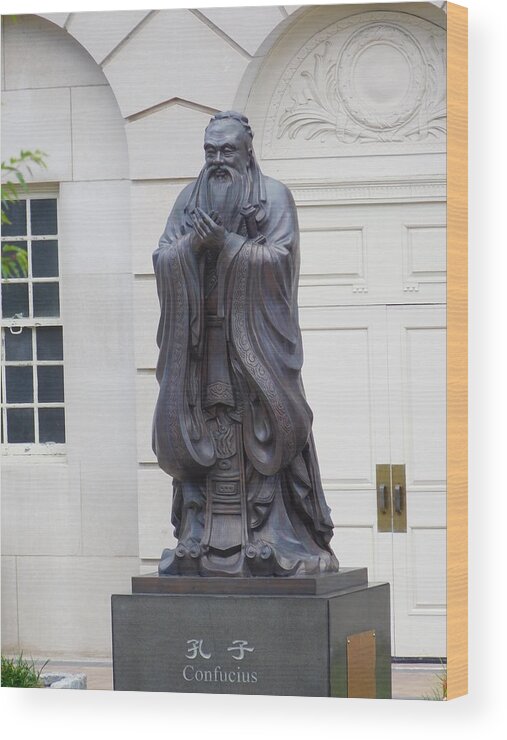 Confucius Wood Print featuring the photograph Confucius by Catherine Gagne
