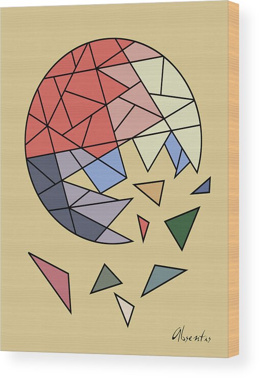 Abstract Wood Print featuring the digital art Constant Evolution by Absentis Designs