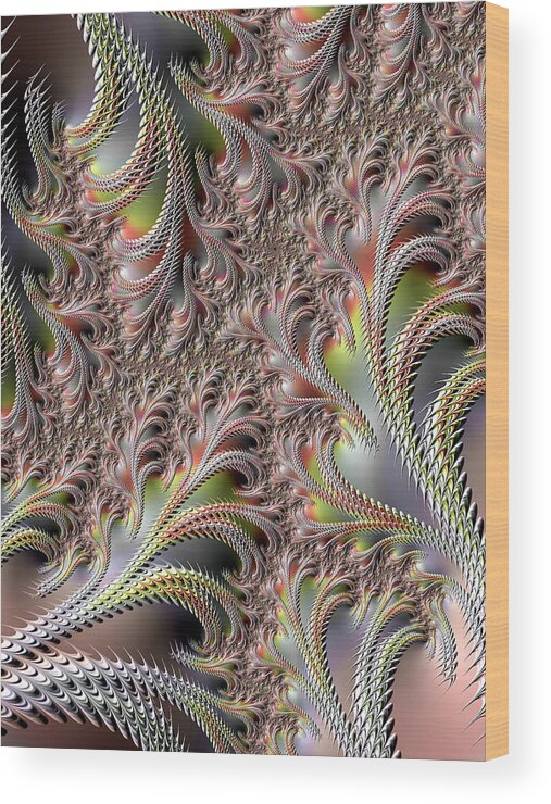 Abstract Wood Print featuring the digital art Cooling Fans by Michele A Loftus