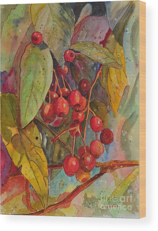 Crab Apples Wood Print featuring the painting Crab Apples I by John W Walker