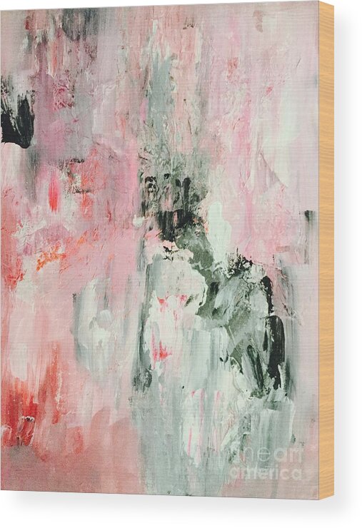 Abstract Wood Print featuring the painting Dance Studio by Elle Justine