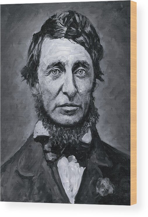 Thoreau Wood Print featuring the painting David Henry Thoreau by Christian Klute