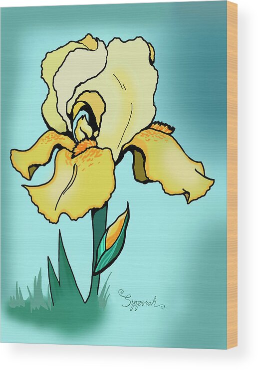Iris Wood Print featuring the digital art Daytime Iris by Sipporah Art and Illustration