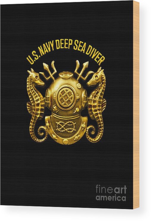 Deep Sea Diver Wood Print featuring the digital art Deep Sea Diver by Walter Colvin