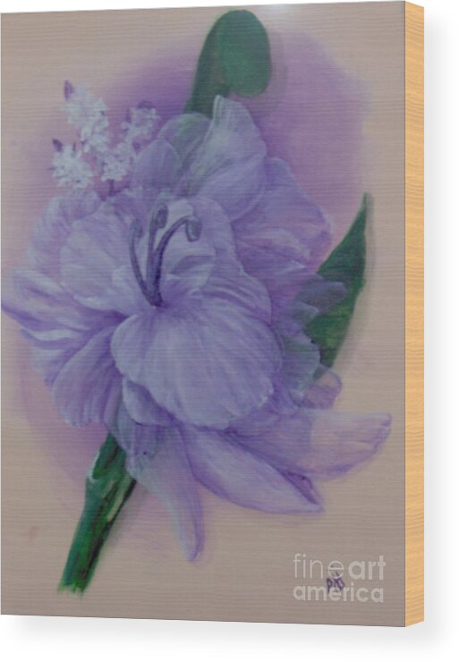 Flower Wood Print featuring the painting Delicacy by Saundra Johnson