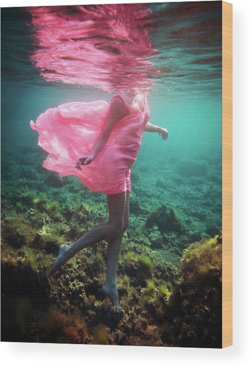 Swim Wood Print featuring the photograph Delicate Mermaid by Gemma Silvestre