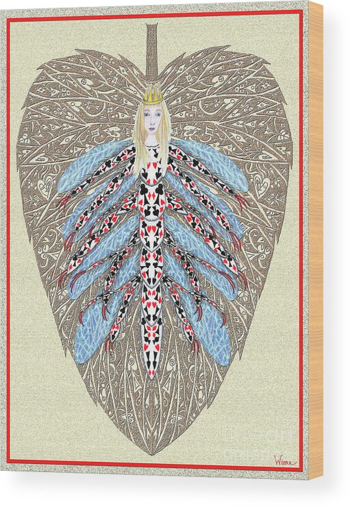 Lise Winne Wood Print featuring the digital art Diamond Trump, the Insect Faerie by Lise Winne