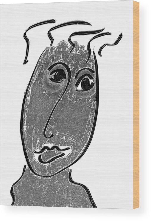 Apple Pencil Drawing Wood Print featuring the drawing Digital Painting 072 by Bill Owen