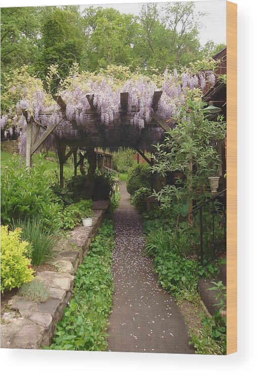 Floral Lavender Wood Print featuring the painting Down the Path by Vickie G Buccini