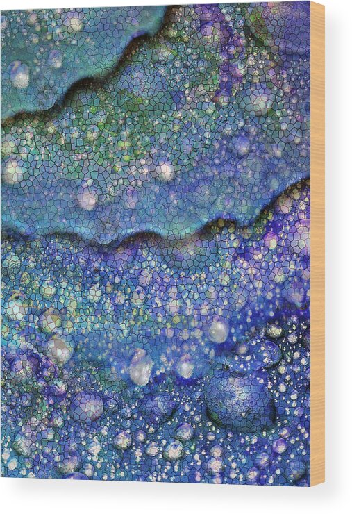 Abstract Wood Print featuring the mixed media Dragon Tears Abstract by Michele Avanti