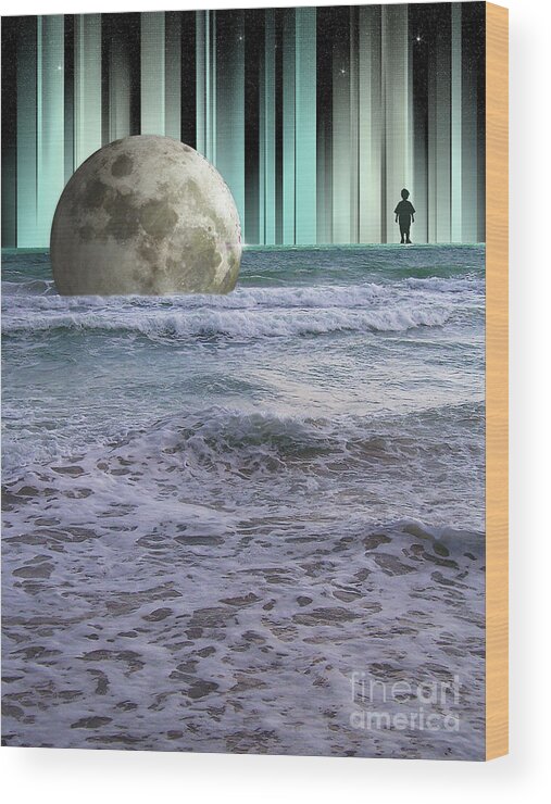 Dreams Wood Print featuring the digital art Dreaming At High Tide by Phil Perkins