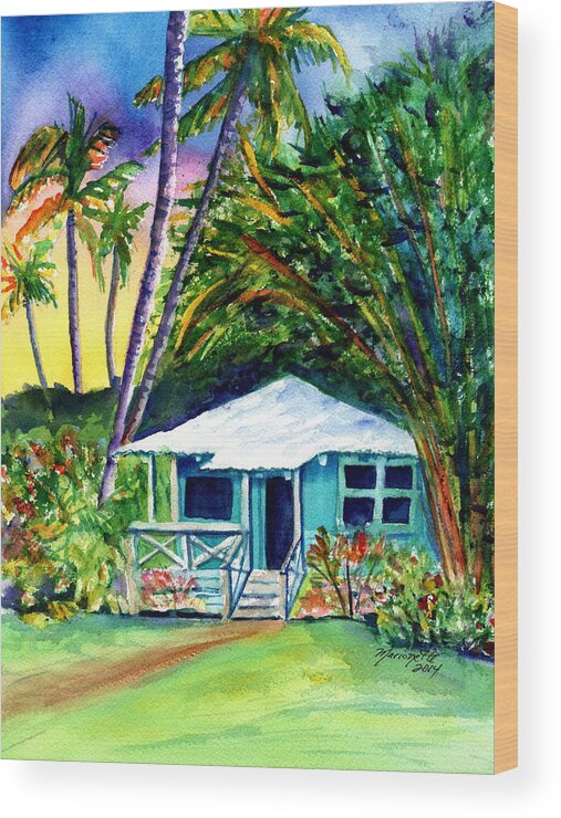 Kauai Wood Print featuring the painting Dreams of Kauai 2 by Marionette Taboniar