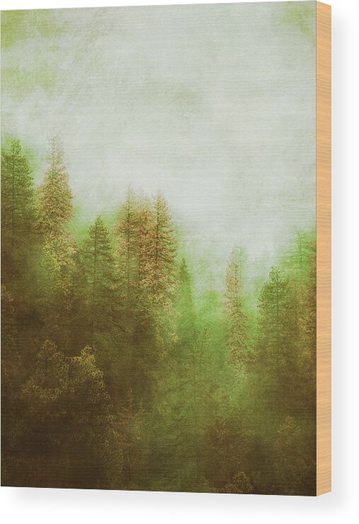 Nature Wood Print featuring the digital art Dreamy Summer Forest by Klara Acel