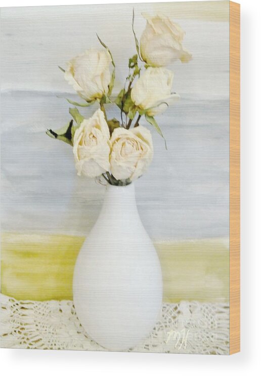 Photo Wood Print featuring the photograph Dried Roses Bouquet by Marsha Heiken