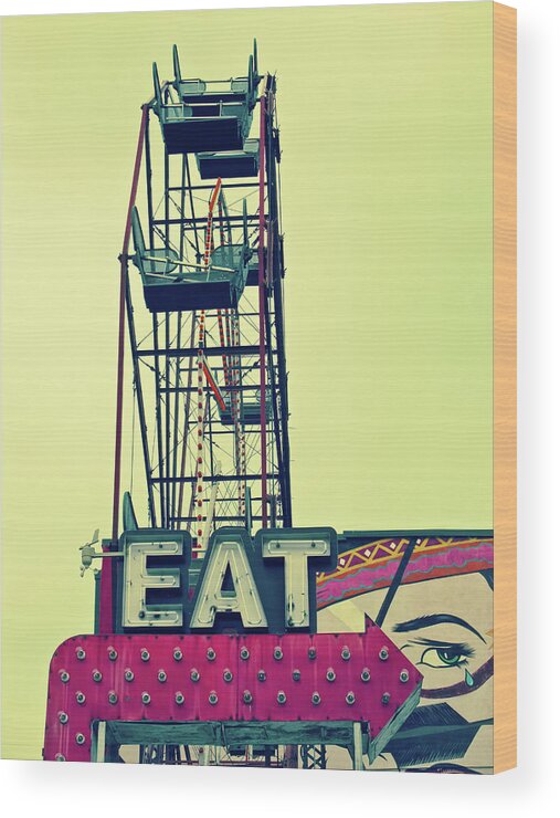 Eat Wood Print featuring the photograph Eat Sign by Tony Grider