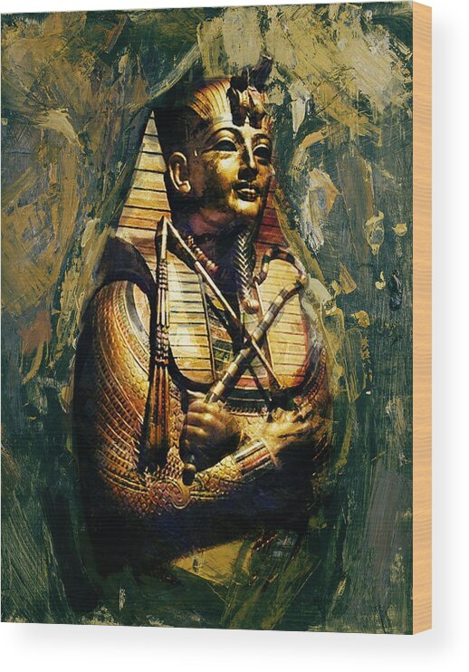 Egypt Wood Print featuring the painting Egyptian Culture 3b by Maryam Mughal