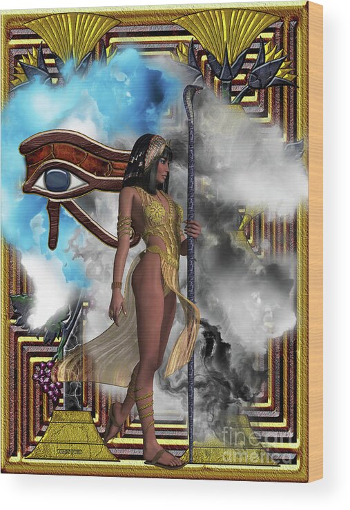 Old Kingdom Wood Print featuring the painting Egyptian Echoes of Time by Corey Ford