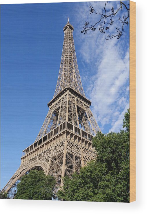 Richard Reeve Wood Print featuring the photograph Eiffel Tower by Richard Reeve