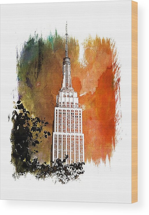 Didesigns Wood Print featuring the photograph Empire State Of Mind Art 1 by DiDesigns Graphics