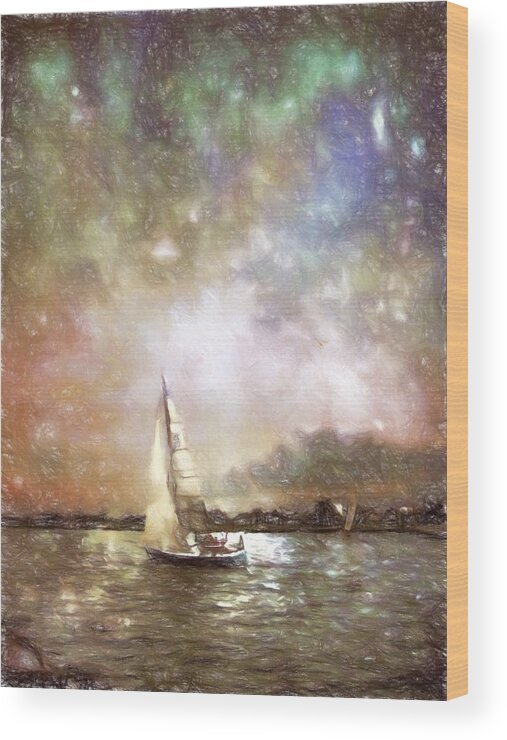 Ship Wood Print featuring the photograph EvenSail by Kathy Bassett