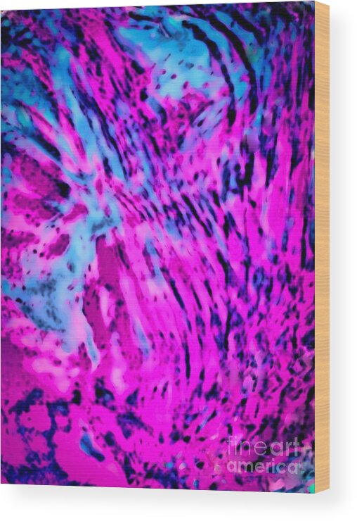 Digital Abstract Extreme Colors Mauve Wood Print featuring the digital art Exciting by Gayle Price Thomas