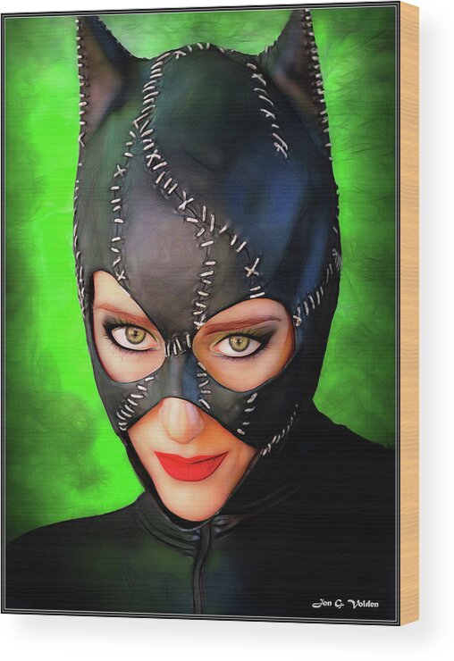 Cat Woman Wood Print featuring the photograph Eyes Of The Cat Woman by Jon Volden