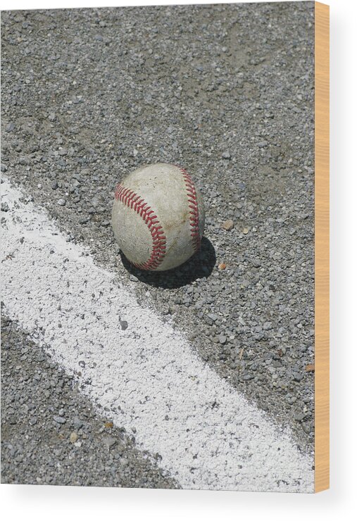 Baseball Wood Print featuring the photograph Fair or Foul? by Ann Horn