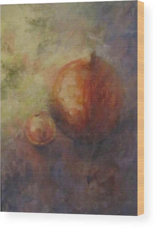 Pumpkin Wood Print featuring the painting Fall Fruit by Barbara O'Toole