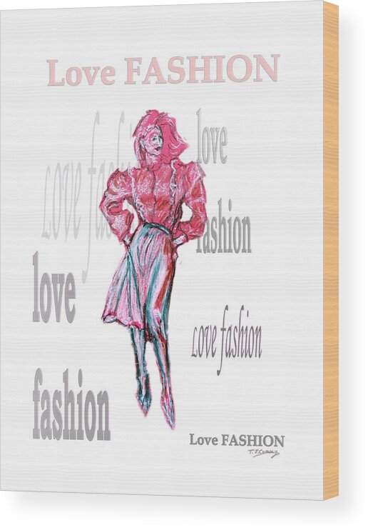 Fashion Wood Print featuring the painting Fashion by Tom Conway