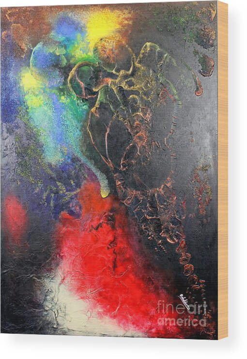 Valentine Wood Print featuring the painting Fire of Passion by Farzali Babekhan