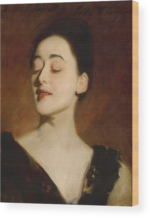 John Singer Sargent Wood Print featuring the painting Flora Priestley. Lamplight Study by John Singer Sargent