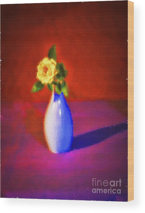 Fine Art Photography Wood Print featuring the photograph Flower and Vase ... by Chuck Caramella