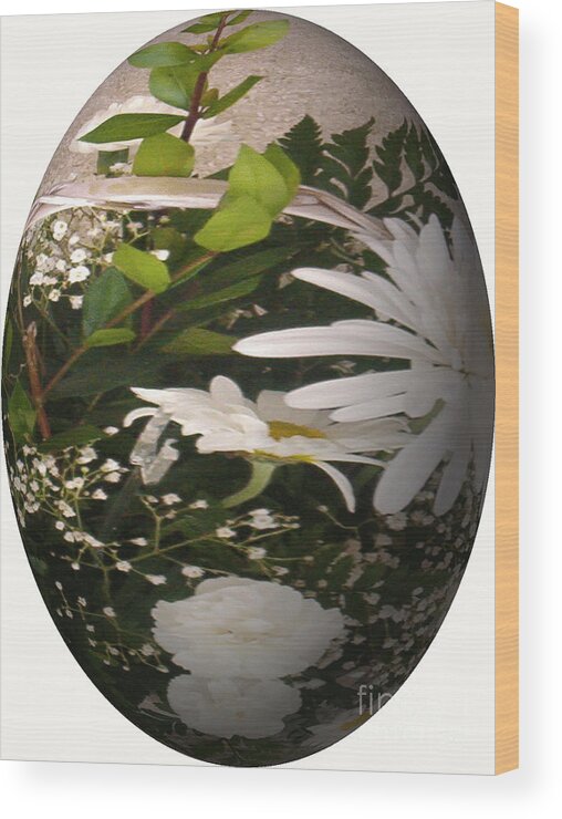 Flower Wood Print featuring the digital art Flower Egg by Charles Robinson