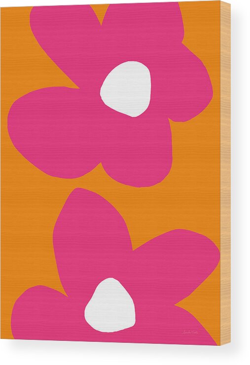 Flower Wood Print featuring the digital art Flower Power 2- Art by Linda Woods by Linda Woods