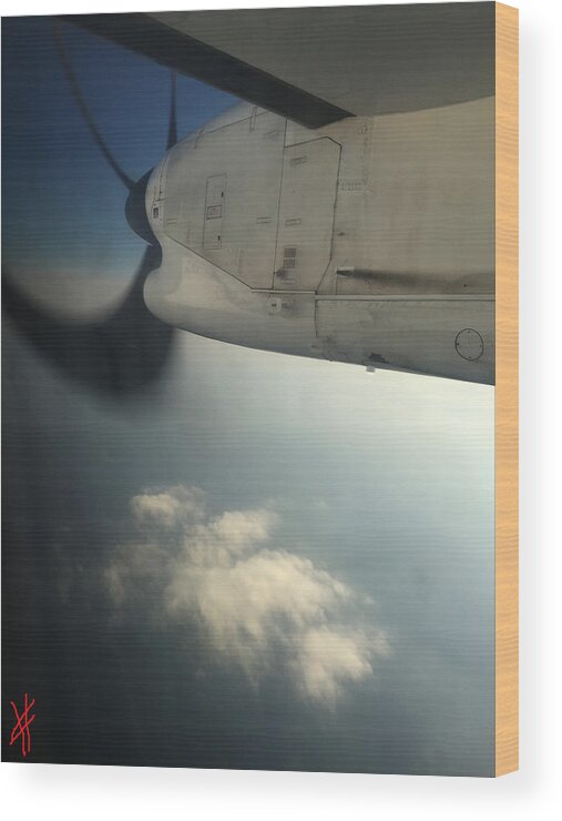 Colette Wood Print featuring the photograph Flying to Paros Greece Island by Colette V Hera Guggenheim
