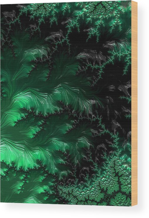 Abstract Wood Print featuring the digital art Forbidding Haunted Forest by Michele A Loftus