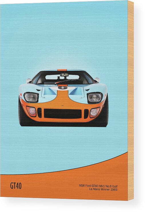 Car Wood Print featuring the photograph Ford GT40 Mk 1 by Mark Rogan