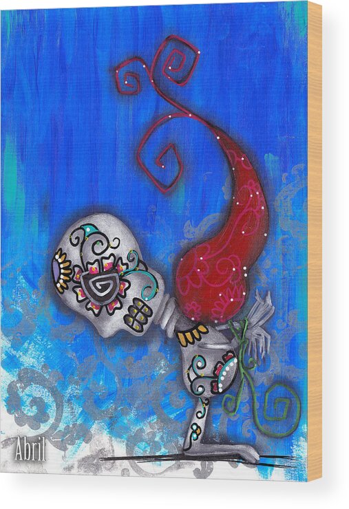 Day Of The Dead Wood Print featuring the painting Forgiveness by Abril Andrade