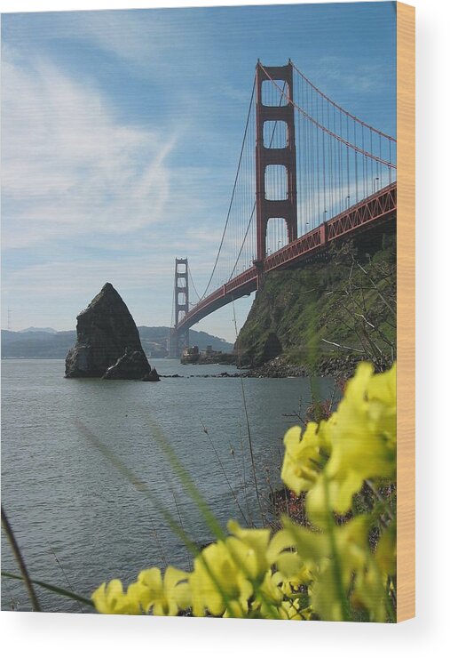 Golden Gate Bridge Wood Print featuring the photograph Fort Baker Spring by Jeff Floyd CA