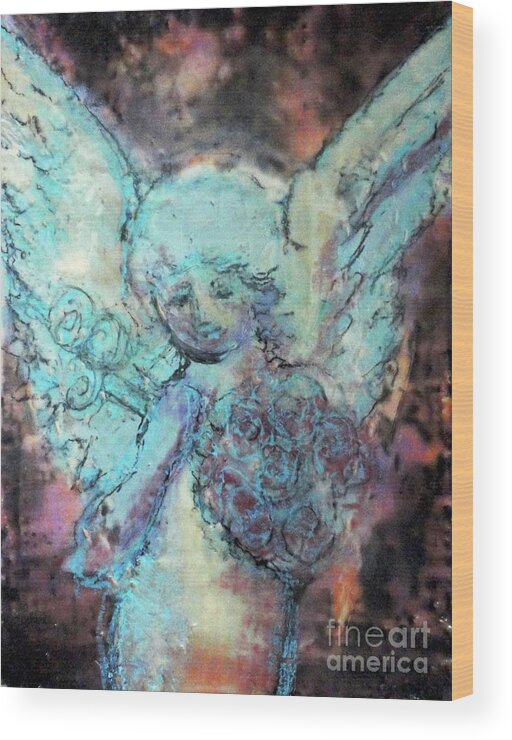 Angel Wood Print featuring the painting Franklin Angel by Amy Stielstra