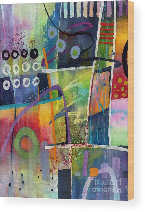 Abstract Wood Print featuring the painting Fresh Jazz by Hailey E Herrera